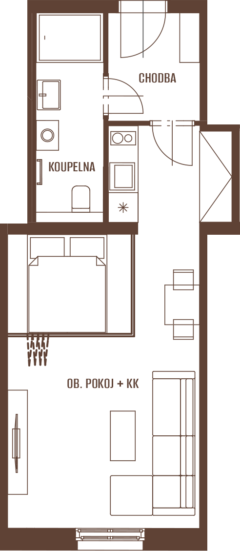 Bytová jednotka 1+kk